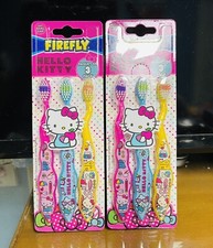 Hello Kitty 3 Pack Soft Toothbrush Sanrio Firefly. Lot of 2. A Seller.