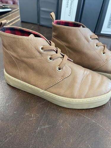 Old Navy leather brown hiking boots toddler size 2 - Picture 4 of 11