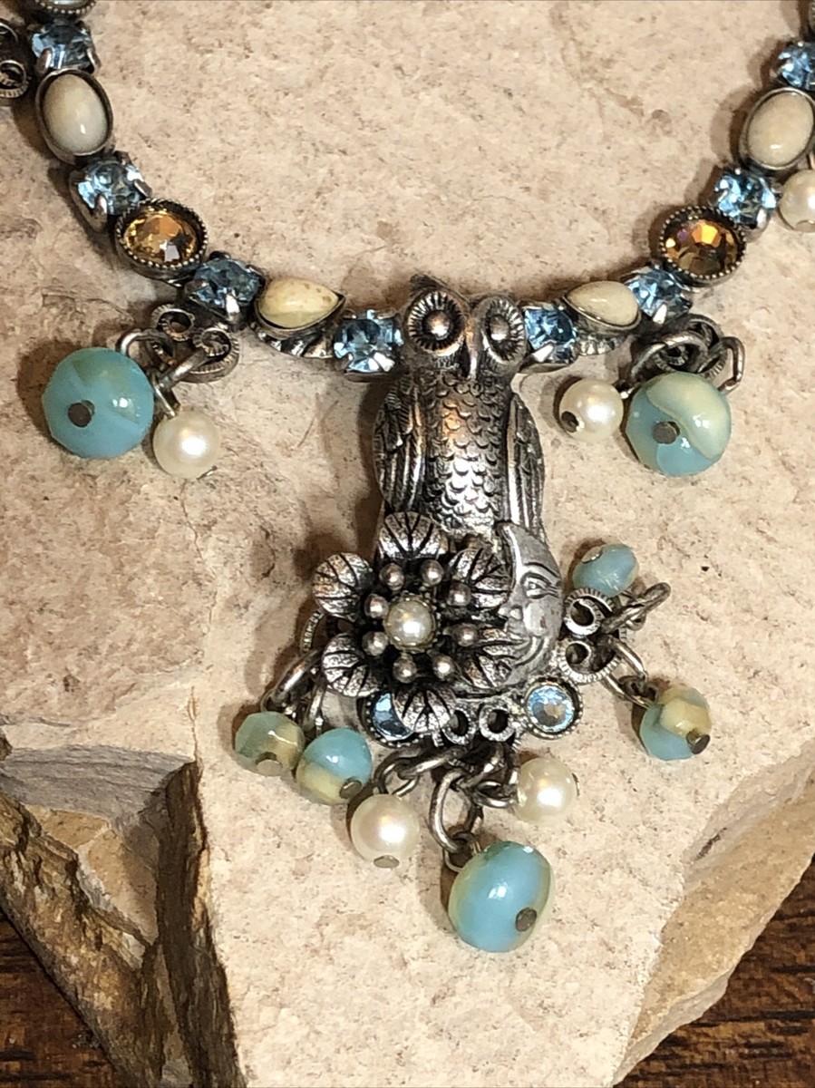 アクセサリー Marie 13. Vintage MARY DeMARCO Silver Tone OWL Tennis Link Hands clasp