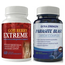 Goji Berry Weight Loss Immune Health Parasite Blast Intestinal Detox Supplement