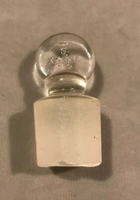 PYREX #27 Solid Glass Inner Ground Flask Length Pennyhead Stopper- rough shape