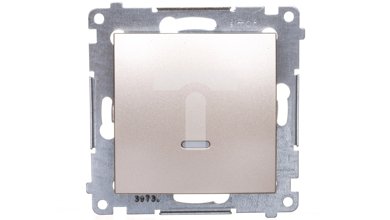 Simon 54 Single-pole switch with backlight, quick connectors, matt gold D /T2UK