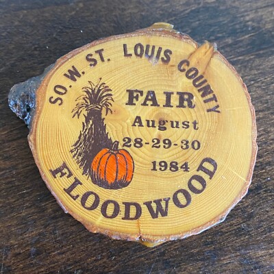 Vintage Pinback Button S.W. St. Louis County Fair 1984 Floodwood Minnesota