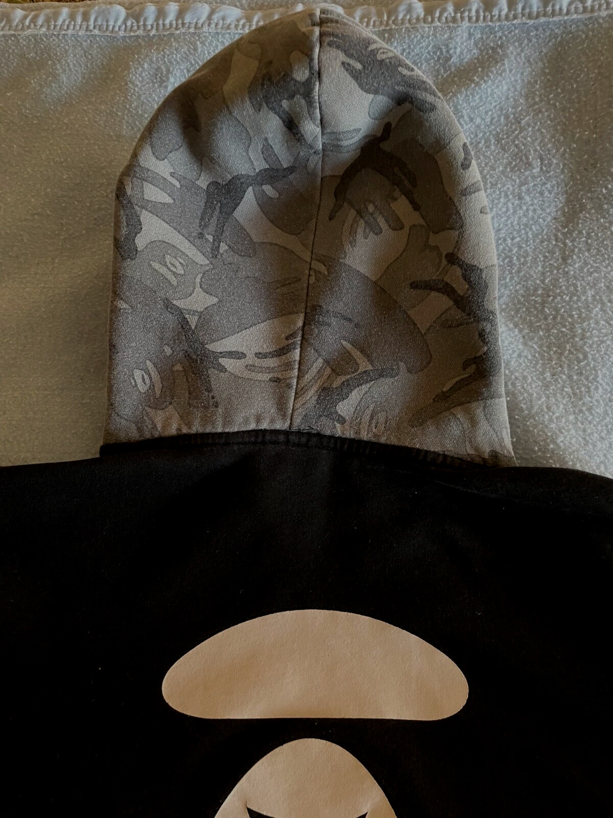 Aape by A Bathing Ape Camo HOODIE Black w/Gray Unisex Men's SM/Women's LRG + image 9