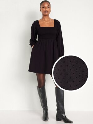 OLD NAVY by Gap ~ New! NWT Women's L ~ Black Cip-Dot Fit & Flare Mini Dress 29