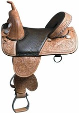 New Western Treeless Leather Horse Saddle With Tack Set