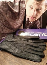 Men's genuine deer leather gloves, color black, size 9, 9.5 price for ONE pair 