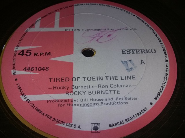 Rocky Burnette Tired Of Toein The Line
