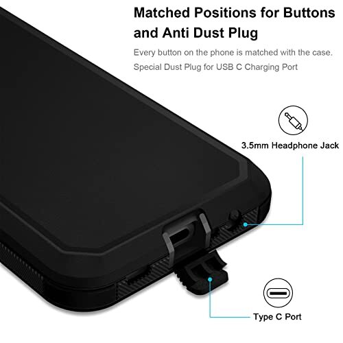 Samsung Galaxy A12 Hülle, 2 in 1 Dual Layer Stoßfest Fallschutz Schwarz - Bild 4 von 7