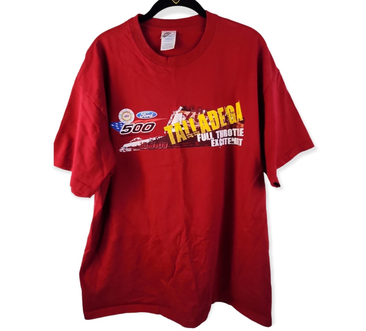 Talladega 500 T Shirt Size XL Full Throttle Excitement NASCAR Red