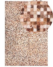 Teppich Leder braun/beige Mosaik 160 x 230 cm Torul