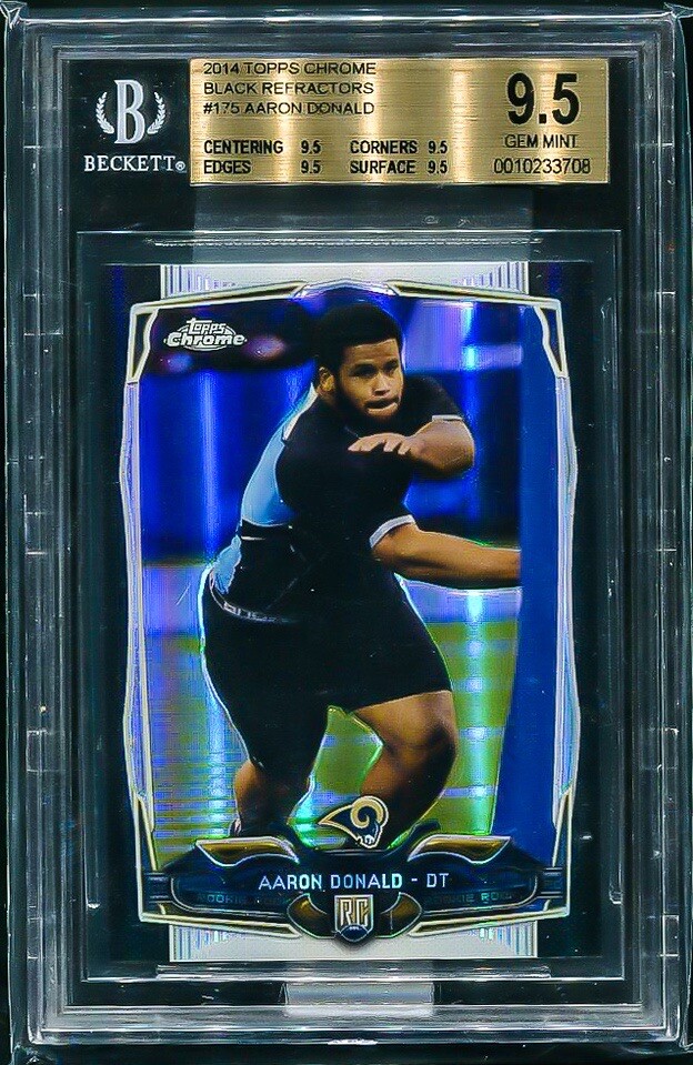 2014 Topps Chrome 175 Aaron Donald Black Refractor /299 BGS 9.5 True Gem POP 1