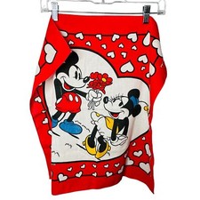 J A Woronowicz Disney Scarf Mickey Giving Minnie Mouse Flowers Bandanna u 80s