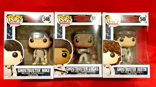 Funko Pop! Stranger Things GHOSTBUSTER MIKE #546 + LUCAS #548 + DUSTIN #549 Lot