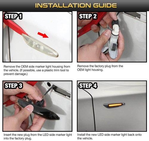 Smoke LED Side Marker Turn Signal Lights Lamp For BMW E90 E83 E92 E82 E46 E60 - Picture 11 of 11