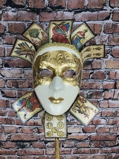 Otto Bassano Handmade Paper Mache Masquerade Mask Made In Venice Italy