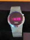 Vintage Timex SSQ F Cell Digital Silver Tone Womens Watch New Battery Works
