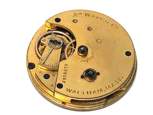 RARE ANTIQUE WALTHAM MODEL 1878 GRADE Am.W.Co POCKETWATCH MOVEMENT & DIAL 10s 7j - Picture 4 of 7