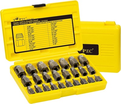 25Pcs-Double Head Screw Extractor Set, Newest Version 3/8  Drive 2-in-1 Funct...
