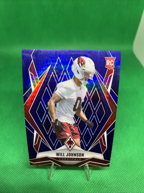 2025 Panini Phoenix Will Johnson RC Blue Hyper #/199 Arizona Cardinals #221