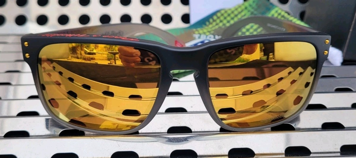 New Oakley HOLBROOK Troy Lee 9102-AH55 Sunglasses Black Fade/Prizm