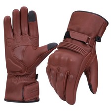 Harssidanzar Winter Motorcycle Glovesgenuine Leather Full Finger Touchscreen