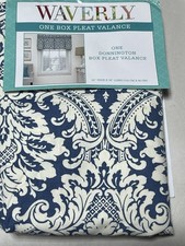 WAVERLY DONNINGTON BOX PLEAT ROD POCKET VALANCE, Cornflower Blue, 52" X 18" NWT