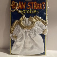 Angel Costume For 8" Plush Bear Toy Visions Bean Street Wearables White Gold New