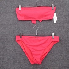 Sanctuary Bikini Womens L Pink Strapless 2 Piece Bandeau Top