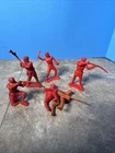 Vintage - 70mm Auburn Davy Crockett Rubber Plastic Figures Lot Pioneers