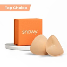 SNOWY Sticky Bra Inserts Instant Breast Lift, Washable Reusable - size D - Beige