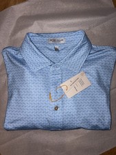 PETER MILLAR Summer Comfort Men s LARGE Performance VEGA Golf Polo Cottage Blue