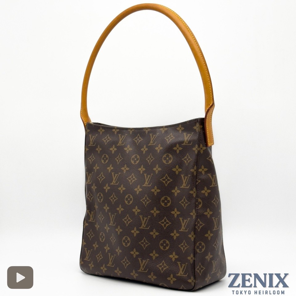 USA-Made Louis Vuitton Looping GM Monogram Canvas Leather Hobo Shoulder Bag Auth
