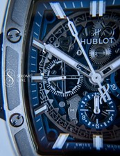 Hublot Spirit Of Big Bang 42 Blue Titanium Full Set Extra Strap 642.NX.7170.RX 4