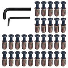 30 Sets 1/4-20 x 10mm Threaded Wood Inserts Special Thread Inserts with Hex N...