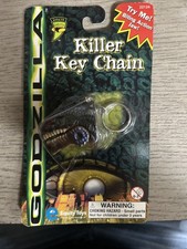 Vintage 1998 Godzilla Head Killer Keychain Noc With Biting Action