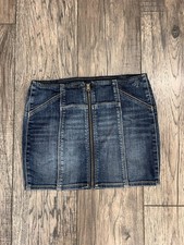 Vintage Abercrombie  Fitch Front Zip Denim Mini Skirt Y2K Size 2