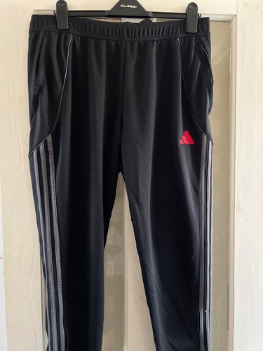Mens Adidas Tiro 23 Poly Track Pants Joggers Bottoms XXL Black, zipped pockets