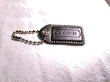 Dark Brown Coach Leather Key Holder