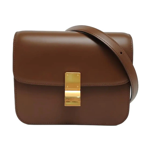 CELINE CLASSIC BOX Crossbody bags Leather Brown Free Shipping | Duties Paid