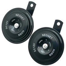 12V Loud Car and Motorcycle Disc Horn Kit, 128dB Black