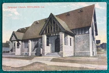 c1910 Episcopal Church Redlands California Litho Postcard CA Los Angeles posted