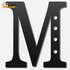 Metal Letters Wall Decor 12 Inch, Hanging Letter Sign Black, Visual 3D Large Al