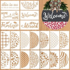 Qupaen Welcome Sign Stencils Door Hanger 20 Pcs