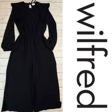 Wilfred Aritzia Women's Black Fleurette Jumpsuit Ruffled Wide Leg Size XS