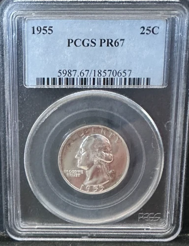 1955 Washington Quarter 25C PCGS PR67
