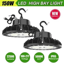 2PACK 150W 22500LM Led UFO High Bay Light Industrial Gym Warehouse Light US PLUG