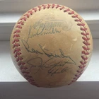 MLB Autographed Baseball with Multiple Signatures Tim Beattie Mickey Rivers