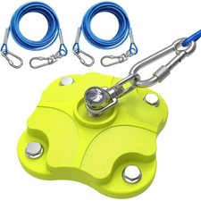 Heavy Duty Dog Tie Out Stake with 2x20FT Cables for Outdoor,Dual 360 Swive