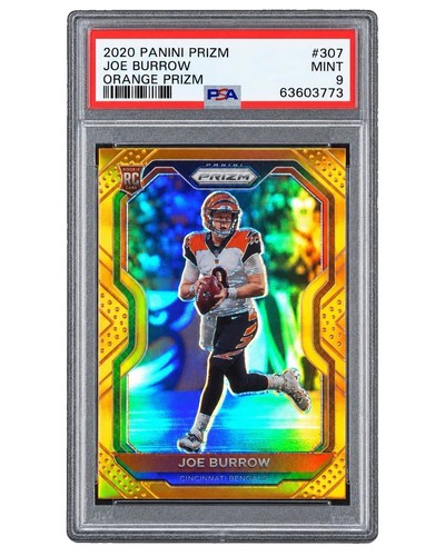 2020 Panini Prizm Joe Burrow #307 Orange Prizm /249 RC PSA 9 Rookie